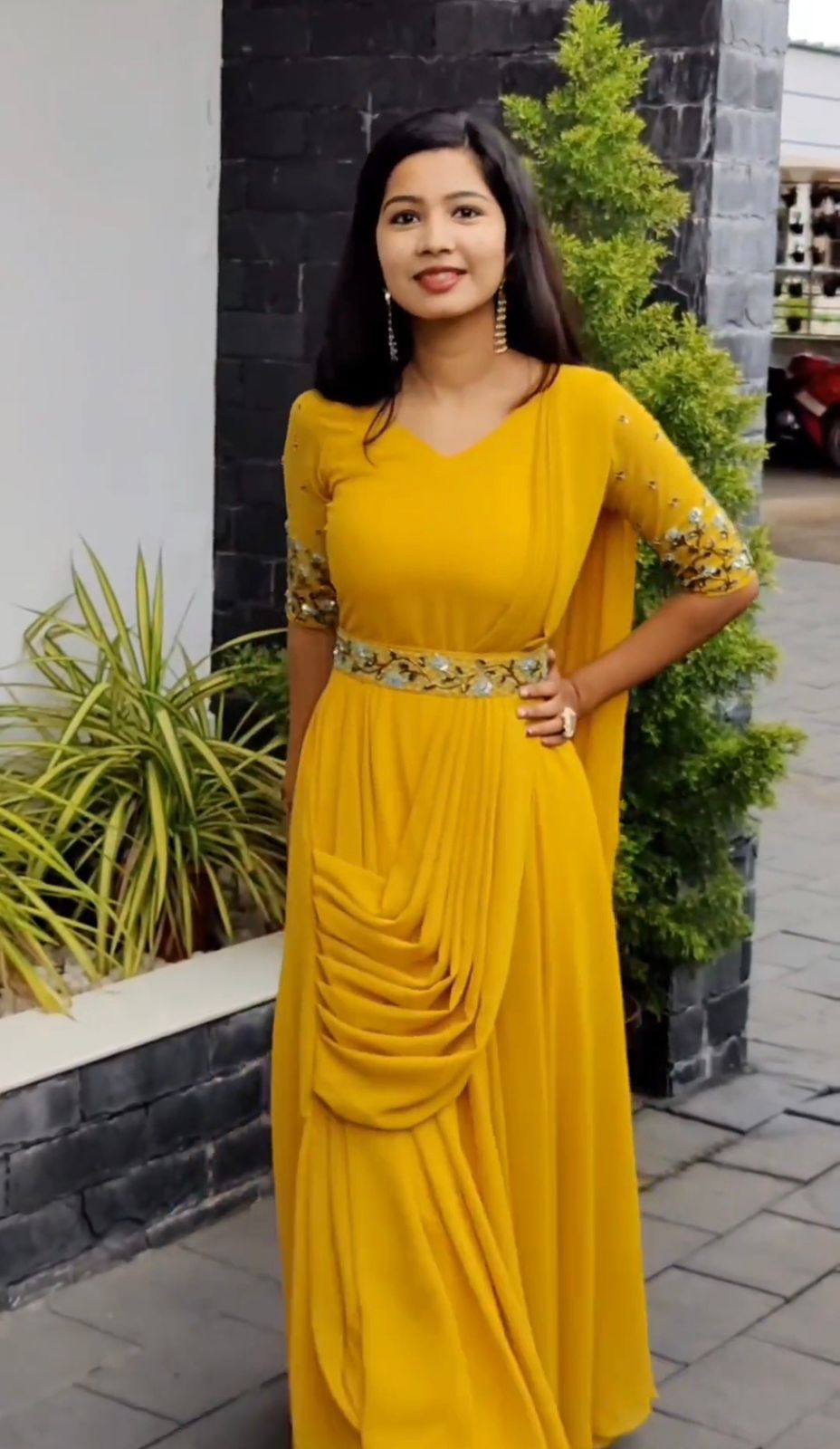 Superhit Hend Khatli Work Yellow Color Gown