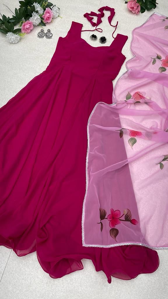 Pink Color Glorious  Anarkali Gown